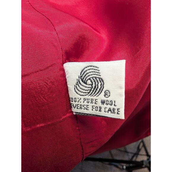 Dumas Blazer Womens LRG 14 Red Wool Jacket One Button Lined Vintage Made In USA - Picture 9 of 13